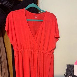 Coral Cross Front Dress